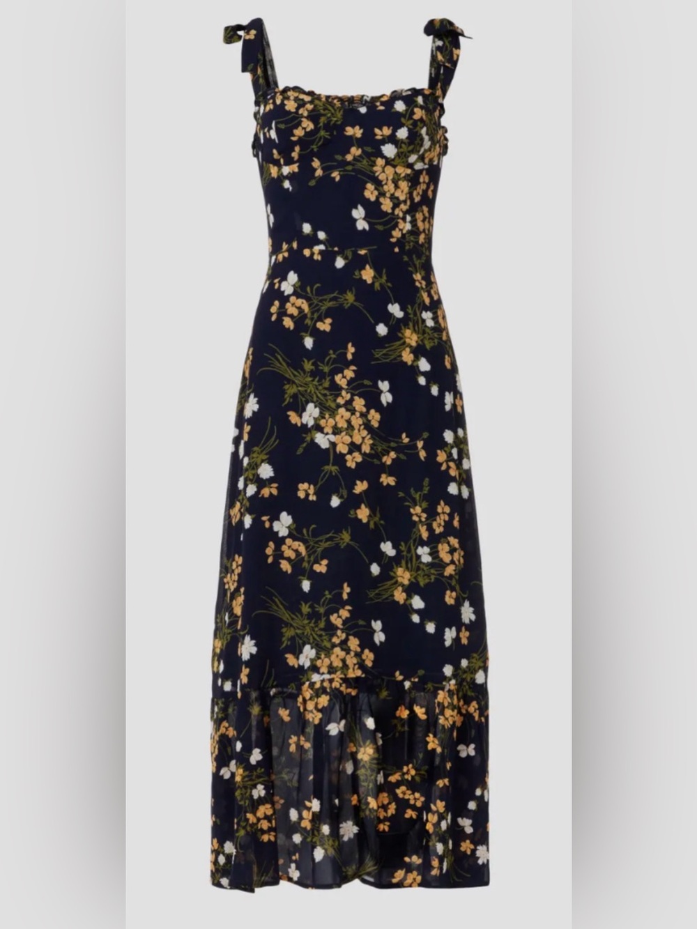 Reformation Nikita Navy Floral Maxi Dress 2 EUC